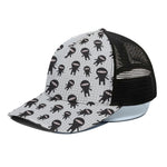 Cute Ninja Pattern Print Black Mesh Trucker Cap