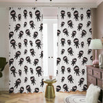Cute Ninja Pattern Print Blackout Pencil Pleat Curtains