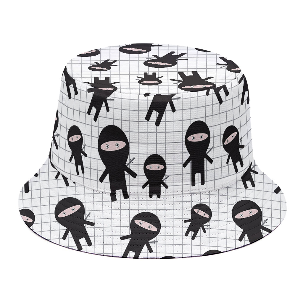 Cute Ninja Pattern Print Bucket Hat