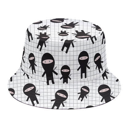 Cute Ninja Pattern Print Bucket Hat