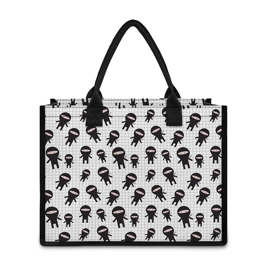 Cute Ninja Pattern Print Canvas Tote Bag