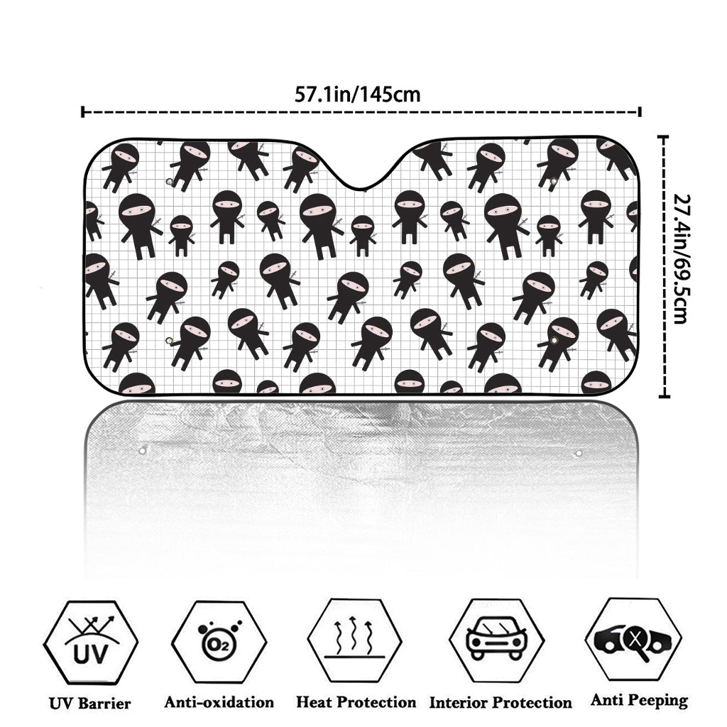 Cute Ninja Pattern Print Car Windshield Sun Shade