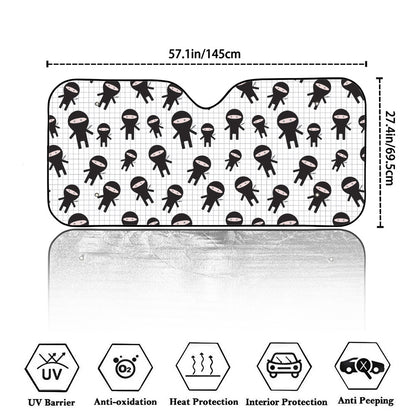 Cute Ninja Pattern Print Car Windshield Sun Shade