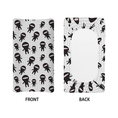 Cute Ninja Pattern Print Changing Pad Cover