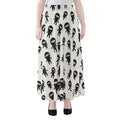 Cute Ninja Pattern Print Chiffon Maxi Skirt
