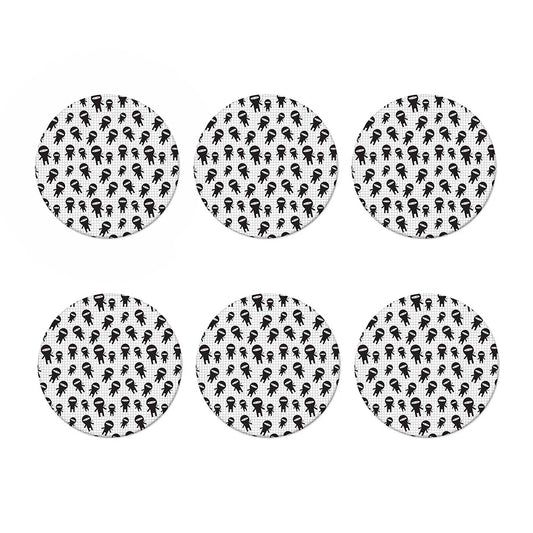 Cute Ninja Pattern Print Coaster Set