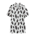 Cute Ninja Pattern Print Cotton Hawaiian Shirt