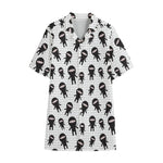 Cute Ninja Pattern Print Cotton Hawaiian Shirt