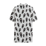 Cute Ninja Pattern Print Cotton Hawaiian Shirt