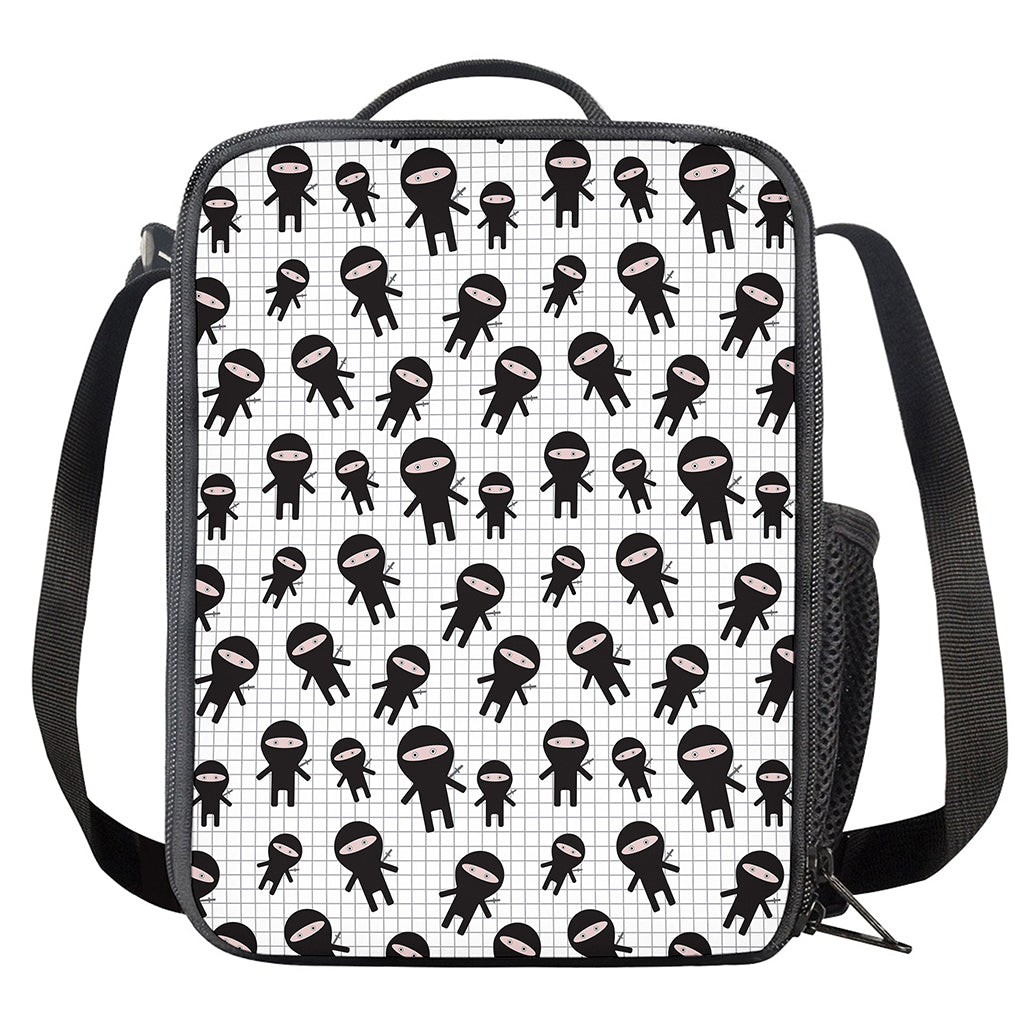 Cute Ninja Pattern Print Crossbody Lunch Bag