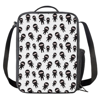 Cute Ninja Pattern Print Crossbody Lunch Bag