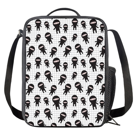 Cute Ninja Pattern Print Crossbody Lunch Bag