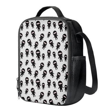 Cute Ninja Pattern Print Crossbody Lunch Bag