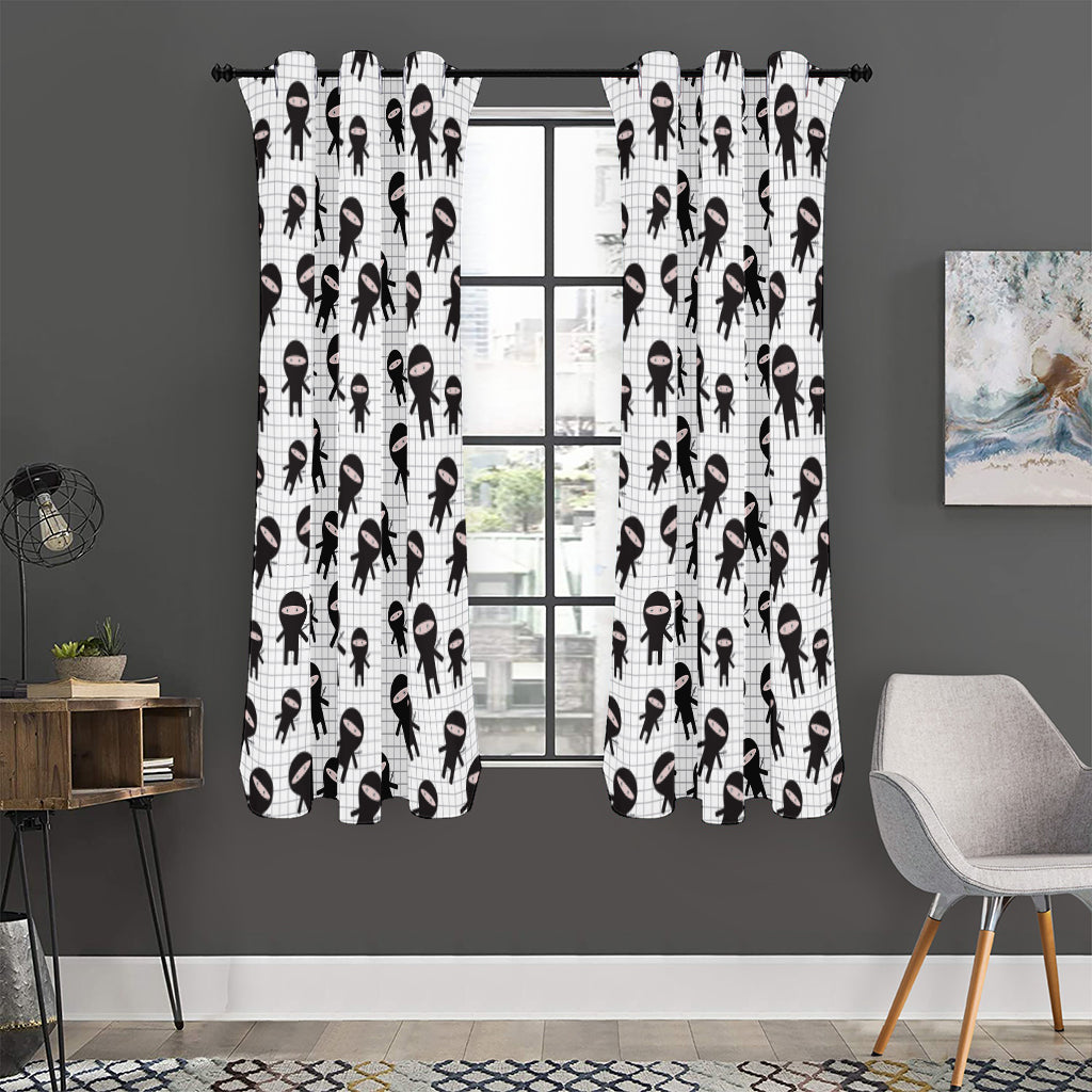 Cute Ninja Pattern Print Curtain