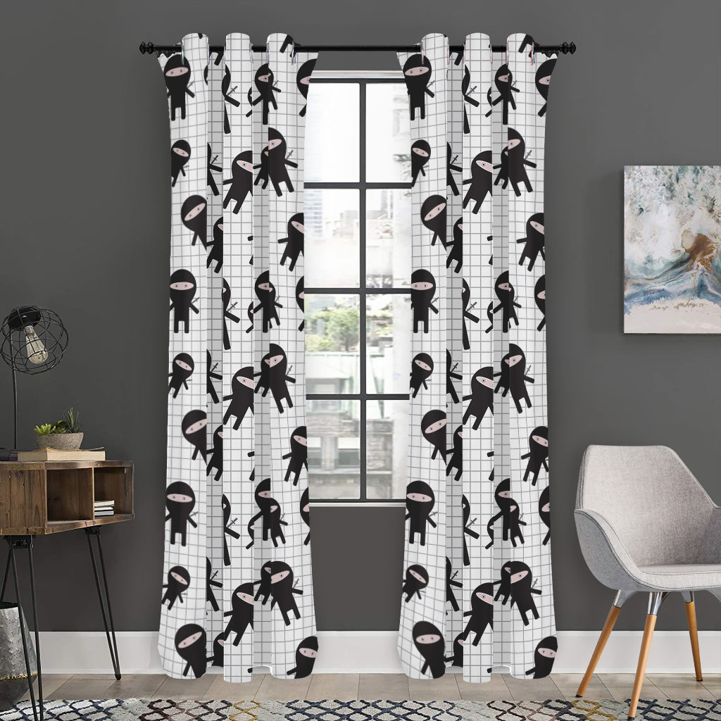Cute Ninja Pattern Print Curtain