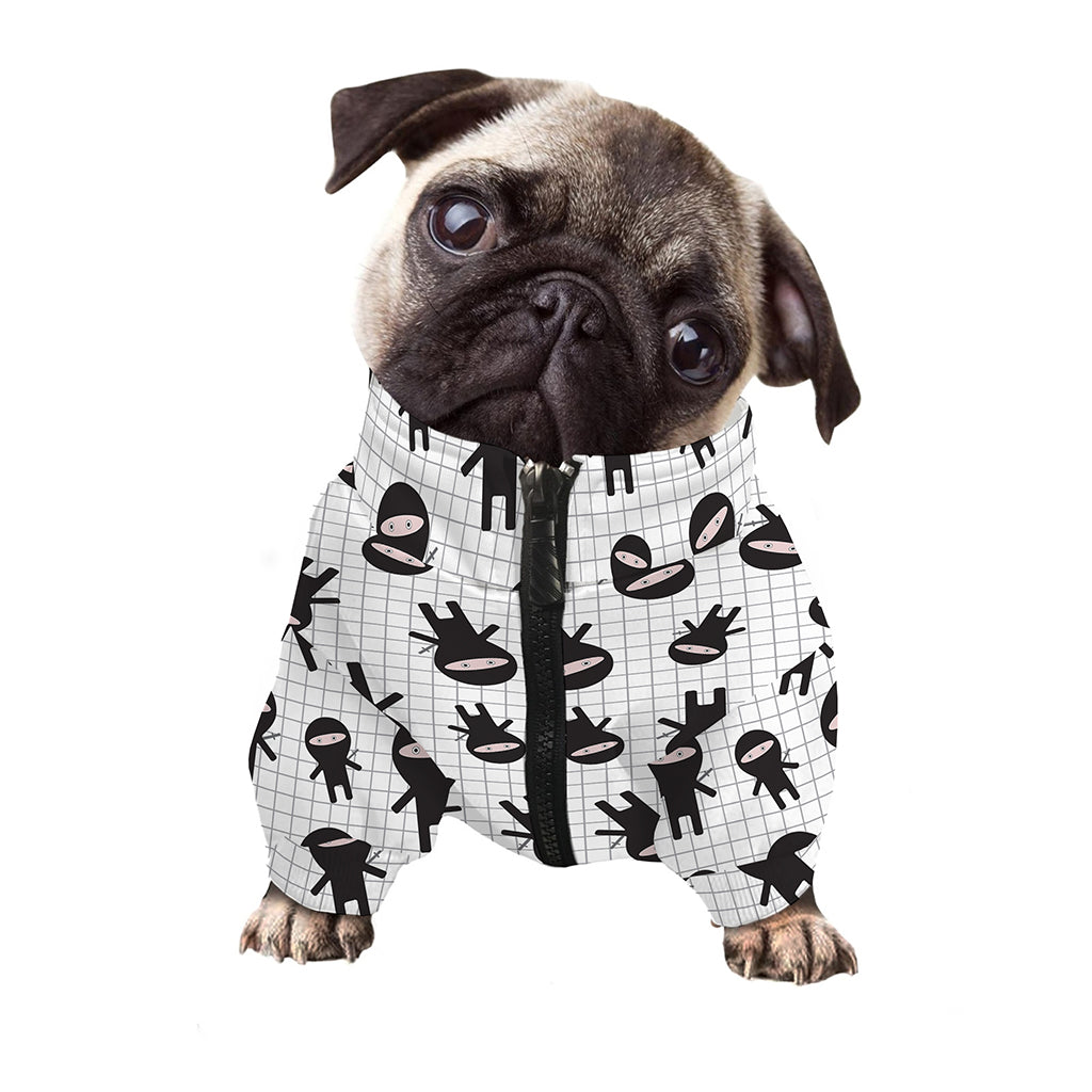 Cute Ninja Pattern Print Dog Zip Up Jacket