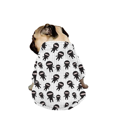 Cute Ninja Pattern Print Dog Zip Up Jacket