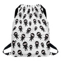 Cute Ninja Pattern Print Drawstring Backpack
