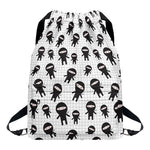 Cute Ninja Pattern Print Drawstring Backpack