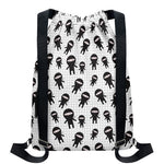 Cute Ninja Pattern Print Drawstring Backpack