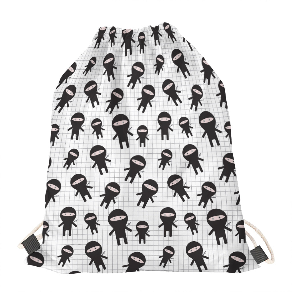 Cute Ninja Pattern Print Drawstring Bag