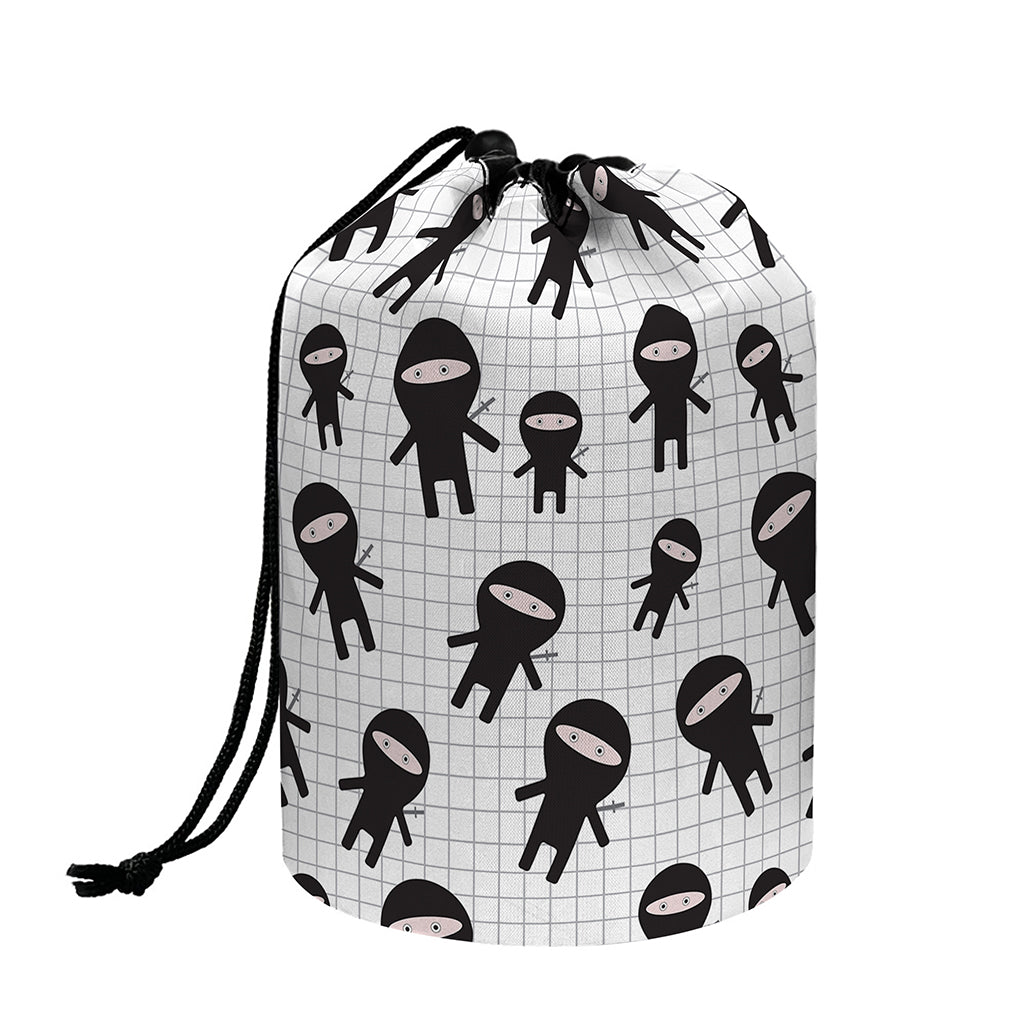 Cute Ninja Pattern Print Drawstring Makeup Bag