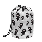 Cute Ninja Pattern Print Drawstring Makeup Bag