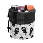 Cute Ninja Pattern Print Drawstring Makeup Bag