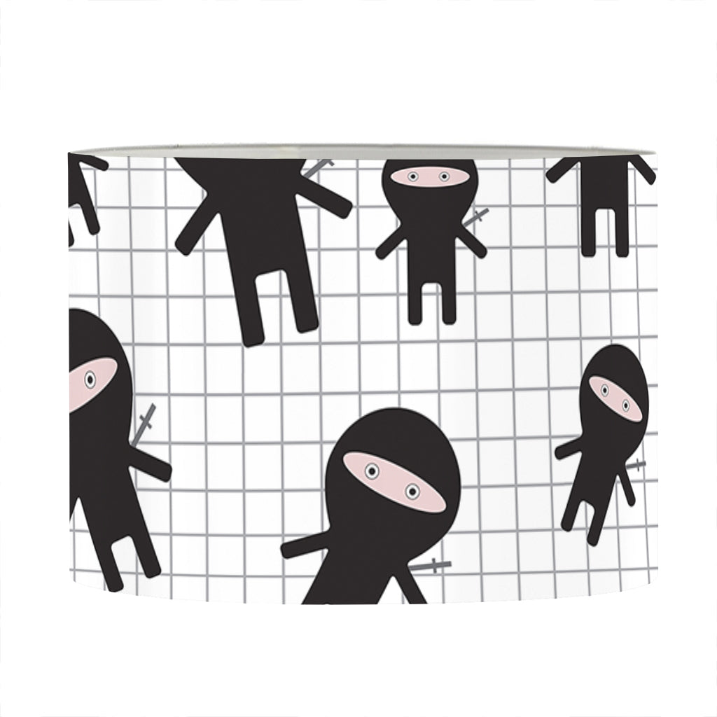 Cute Ninja Pattern Print Drum Lamp Shade