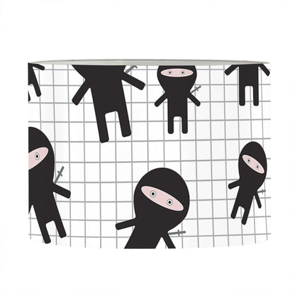 Cute Ninja Pattern Print Drum Lamp Shade