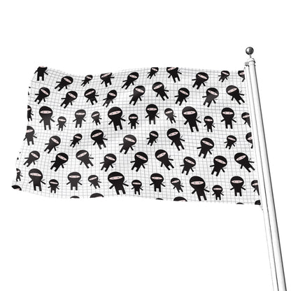 Cute Ninja Pattern Print Flag