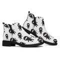 Cute Ninja Pattern Print Flat Ankle Boots