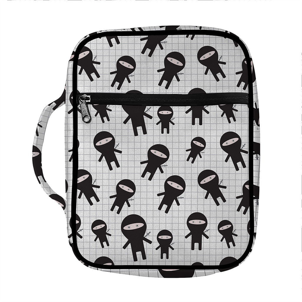 Cute Ninja Pattern Print Front Pocket Bible Bag