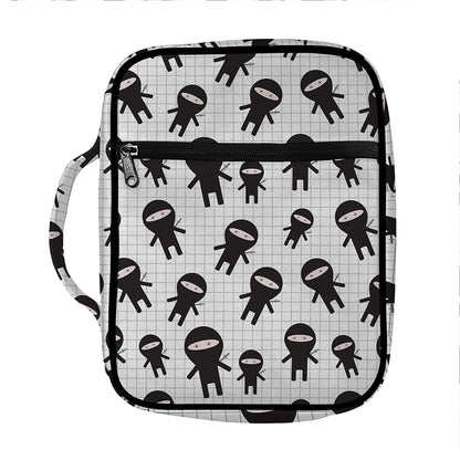 Cute Ninja Pattern Print Front Pocket Bible Bag