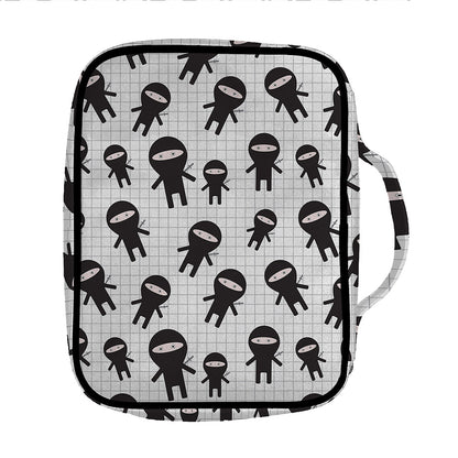 Cute Ninja Pattern Print Front Pocket Bible Bag