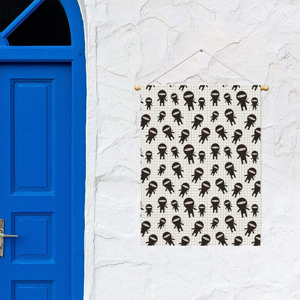 Cute Ninja Pattern Print Garden Flag