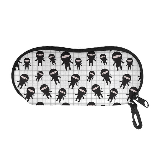 Cute Ninja Pattern Print Glasses Case
