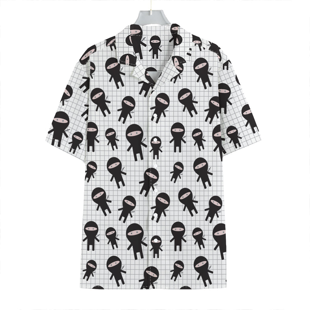 Cute Ninja Pattern Print Hawaiian Shirt
