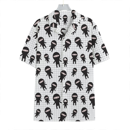 Cute Ninja Pattern Print Hawaiian Shirt