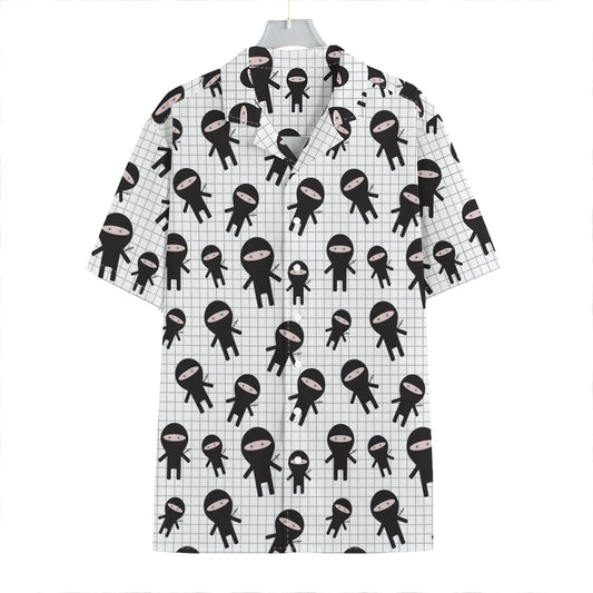 Cute Ninja Pattern Print Hawaiian Shirt