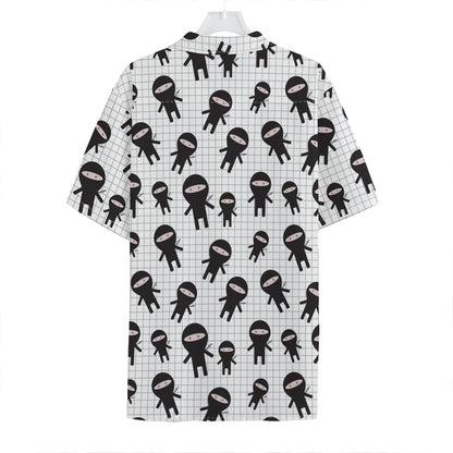 Cute Ninja Pattern Print Hawaiian Shirt