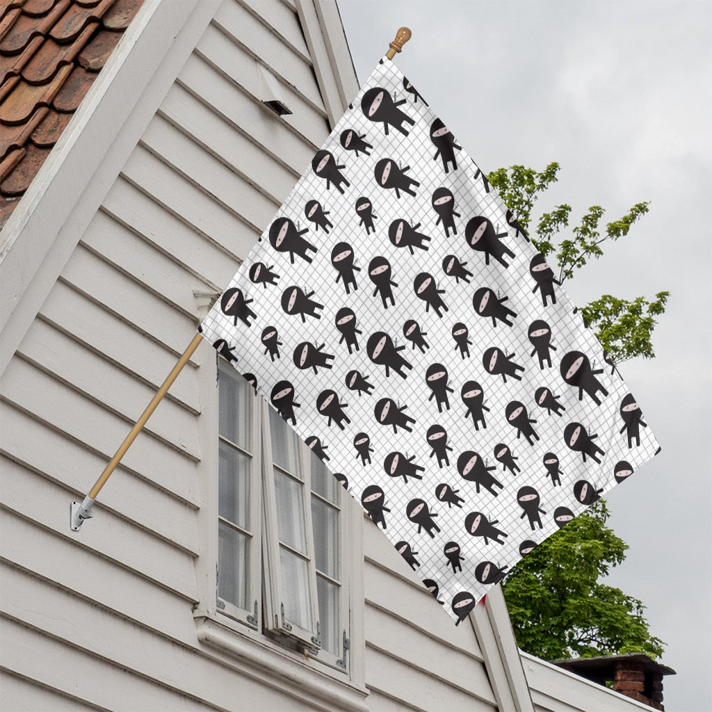Cute Ninja Pattern Print House Flag