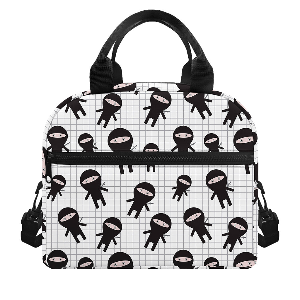 Cute Ninja Pattern Print Insulated Lunch Bag