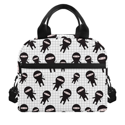Cute Ninja Pattern Print Insulated Lunch Bag