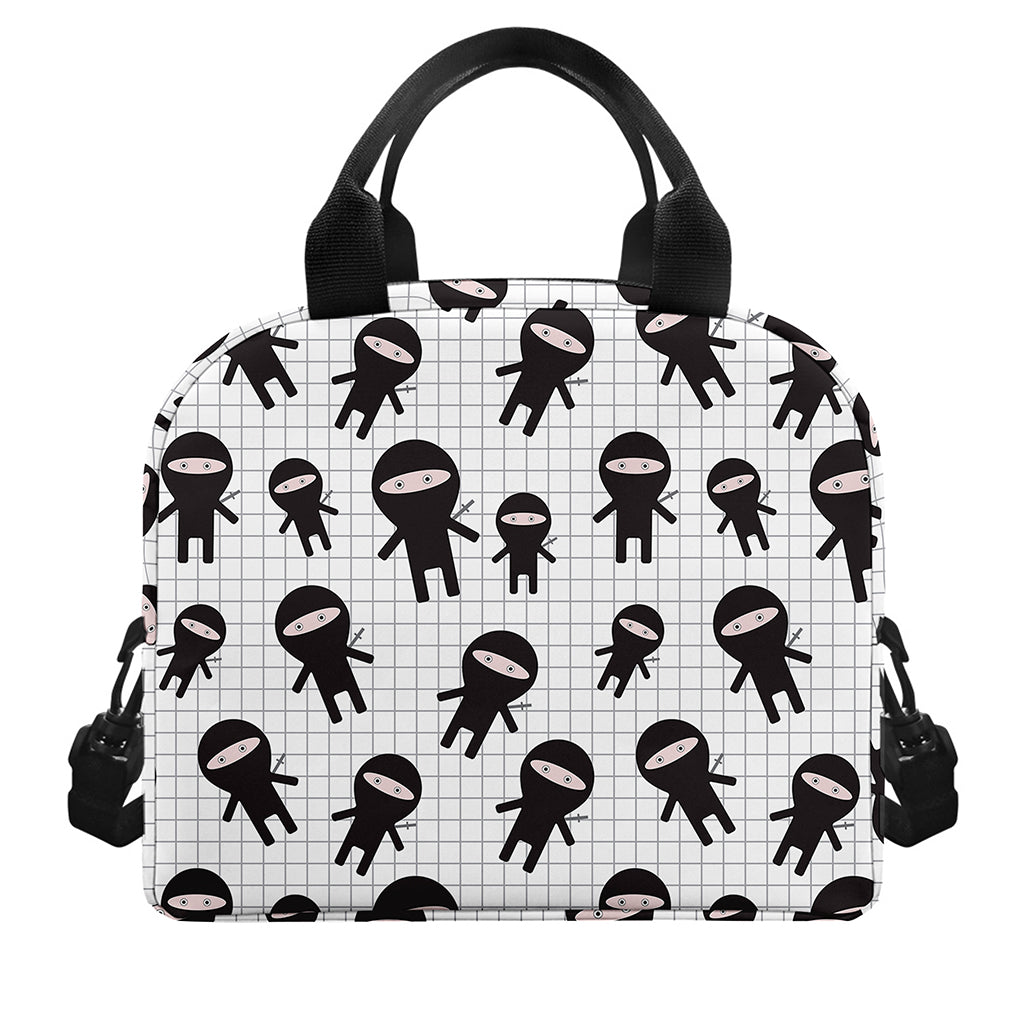 Cute Ninja Pattern Print Insulated Lunch Bag