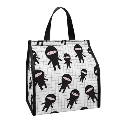 Cute Ninja Pattern Print Insulated Lunch Tote