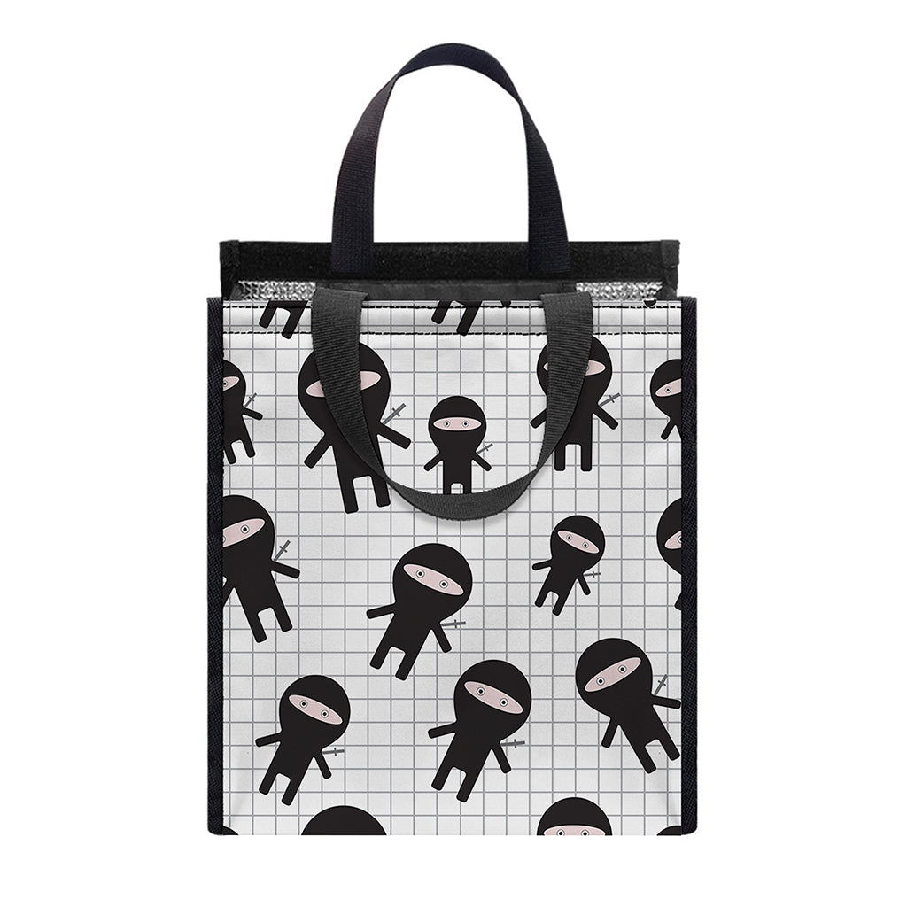 Cute Ninja Pattern Print Insulated Lunch Tote