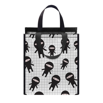 Cute Ninja Pattern Print Insulated Lunch Tote