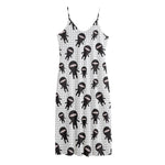 Cute Ninja Pattern Print Jersey Midi Cami Dress