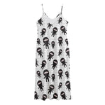 Cute Ninja Pattern Print Jersey Midi Cami Dress